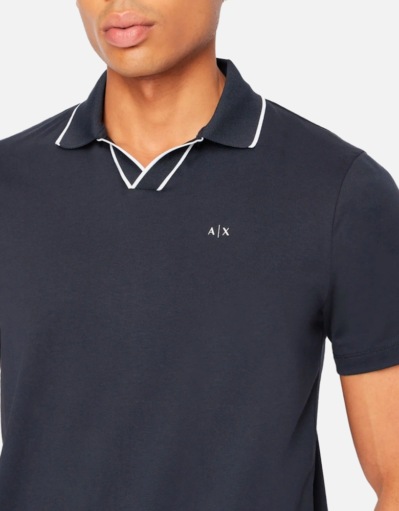 3RZFFC Open Neck Polo - Navy