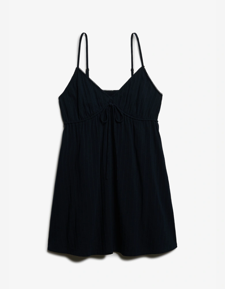 Women's Textured Woven Cami Mini Dress Eclipse Navy