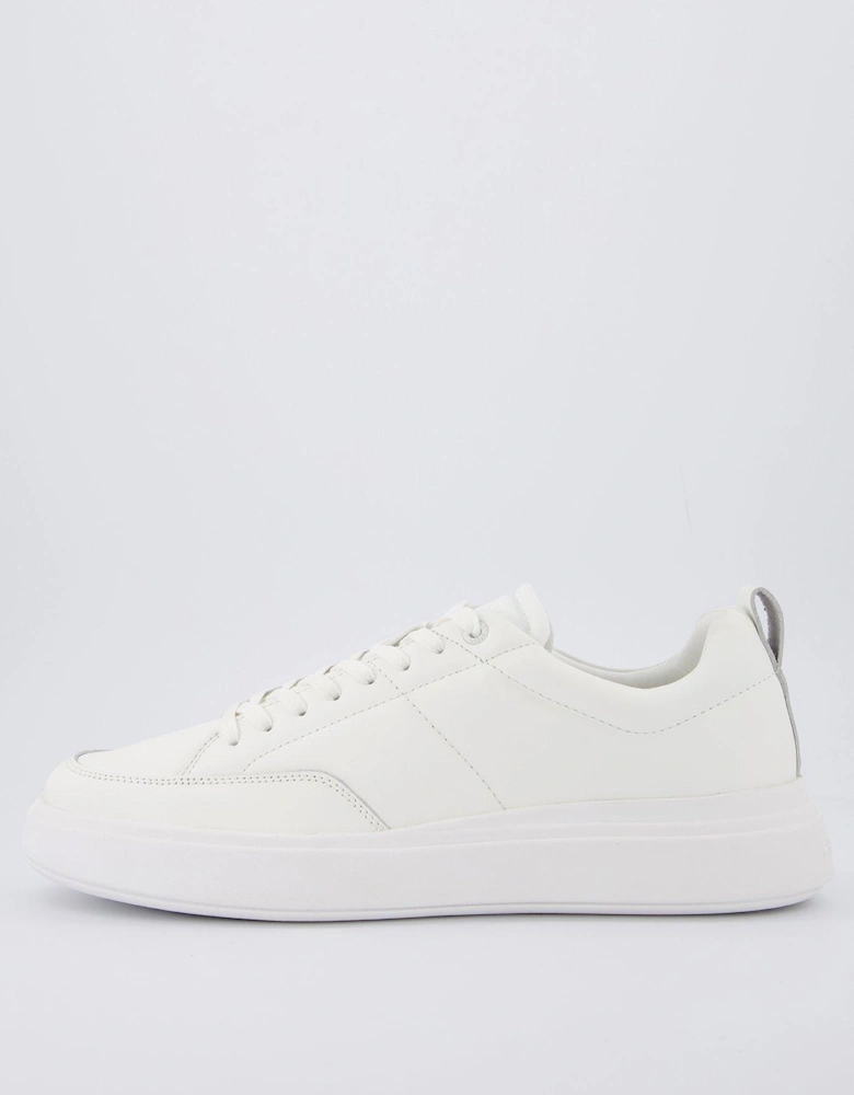 Low Top Lace Up Basket Pump Trainer - White