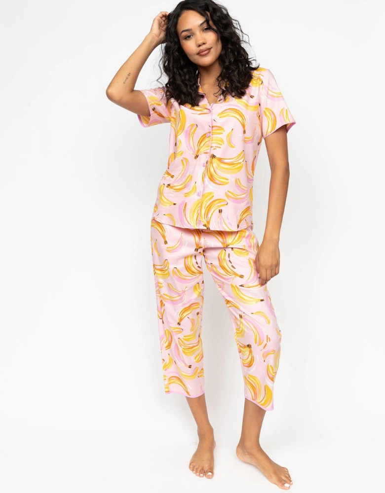 Betsy Light Pink Banana Print S/slv Pyjama Set