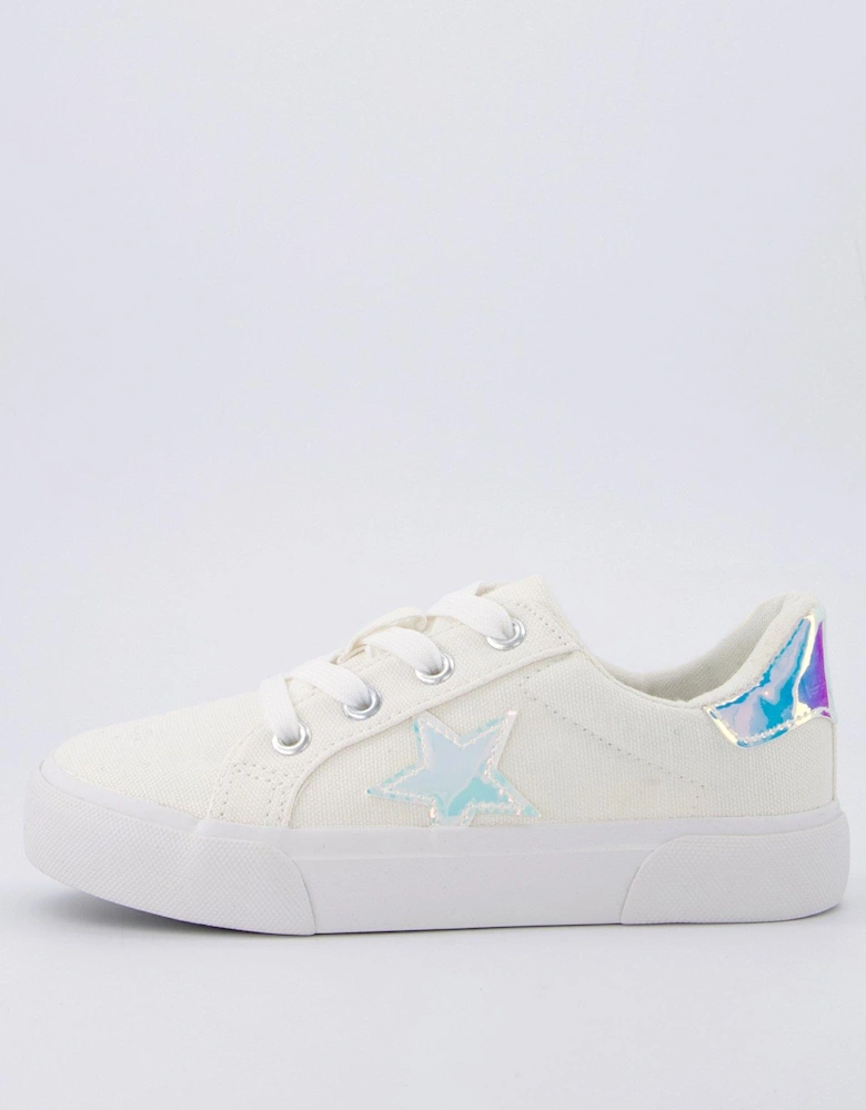 Girls Star Canvas Lace Up Trainer