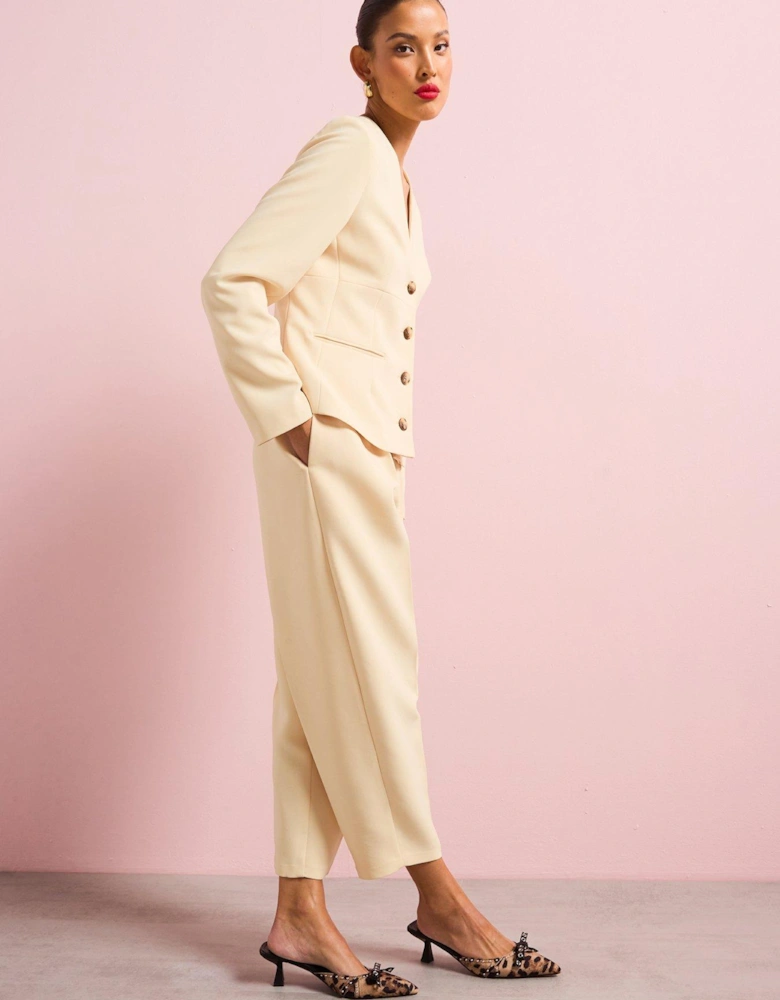 Slim Barrell Leg Trousers - Light Yellow