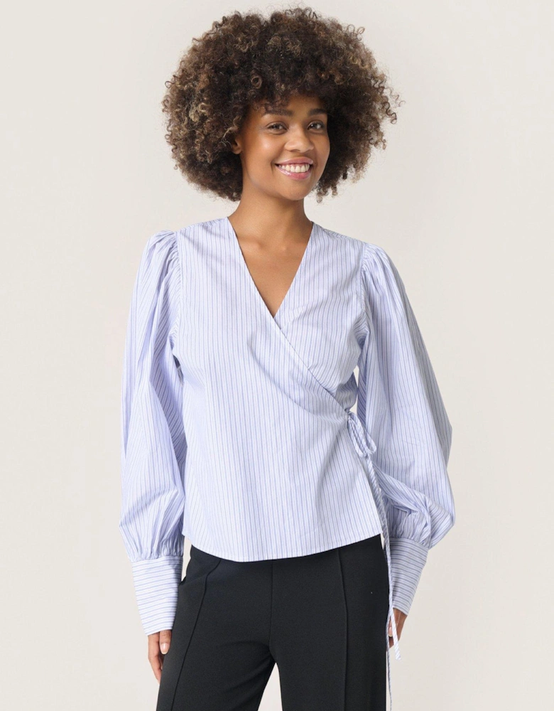 Oriana Wrap Blouse - Blue