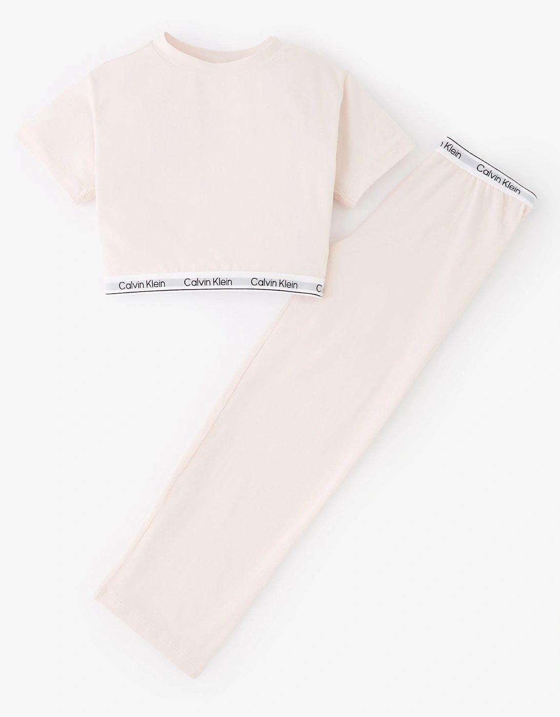 Girls Modern Cotton Knit Pj Set - Pink, 2 of 1