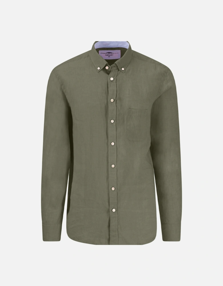 Fynch-Hatton Premium Linen Shirt Olive