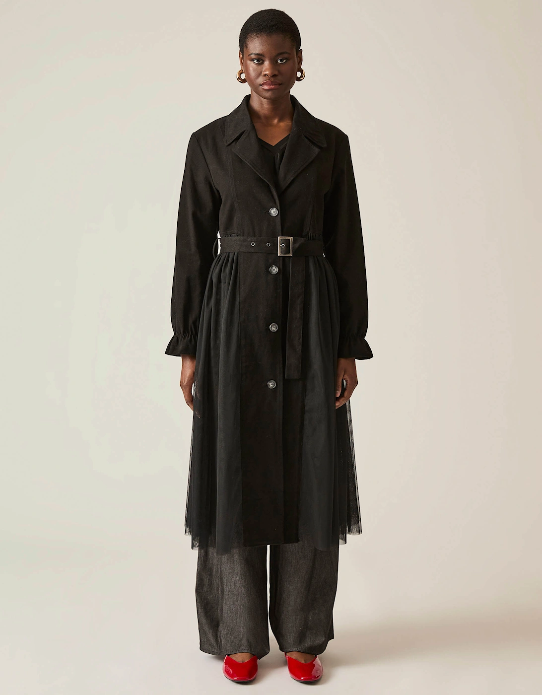 Cotton Tulle Black Trench, 2 of 1