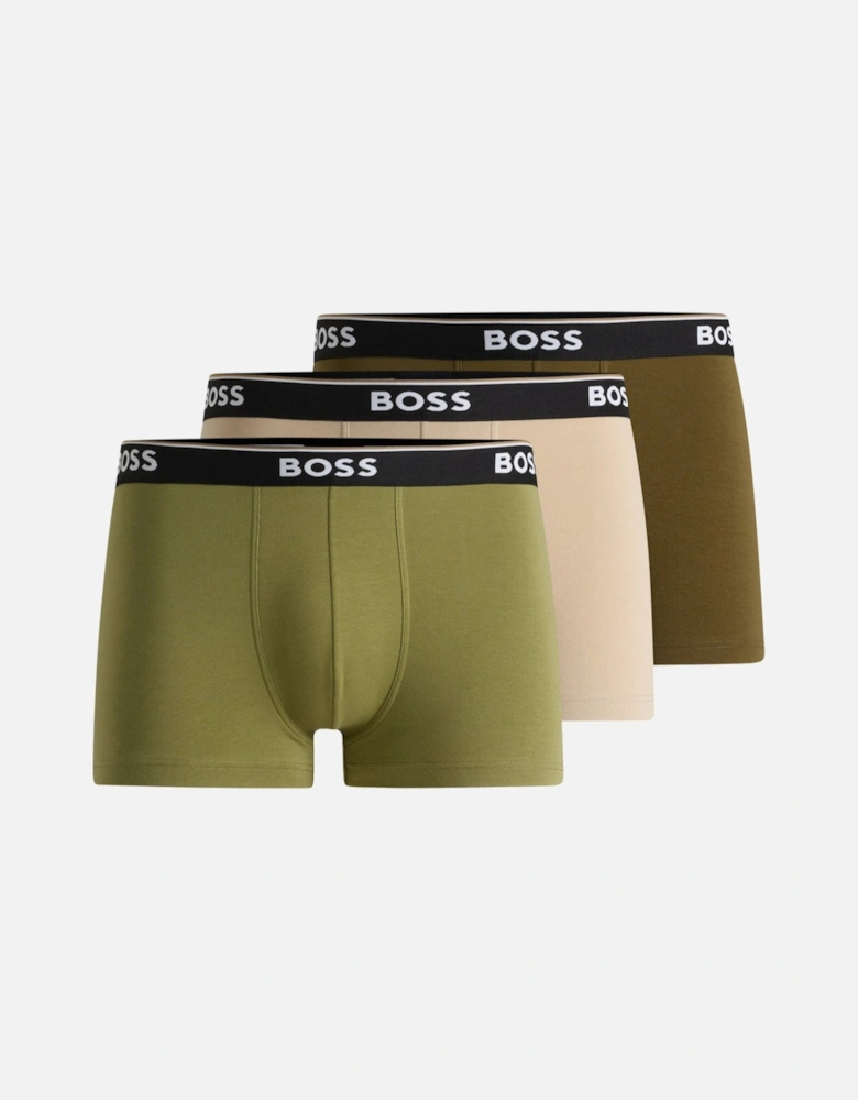 3-Pack Power Boxer Trunks, Khaki