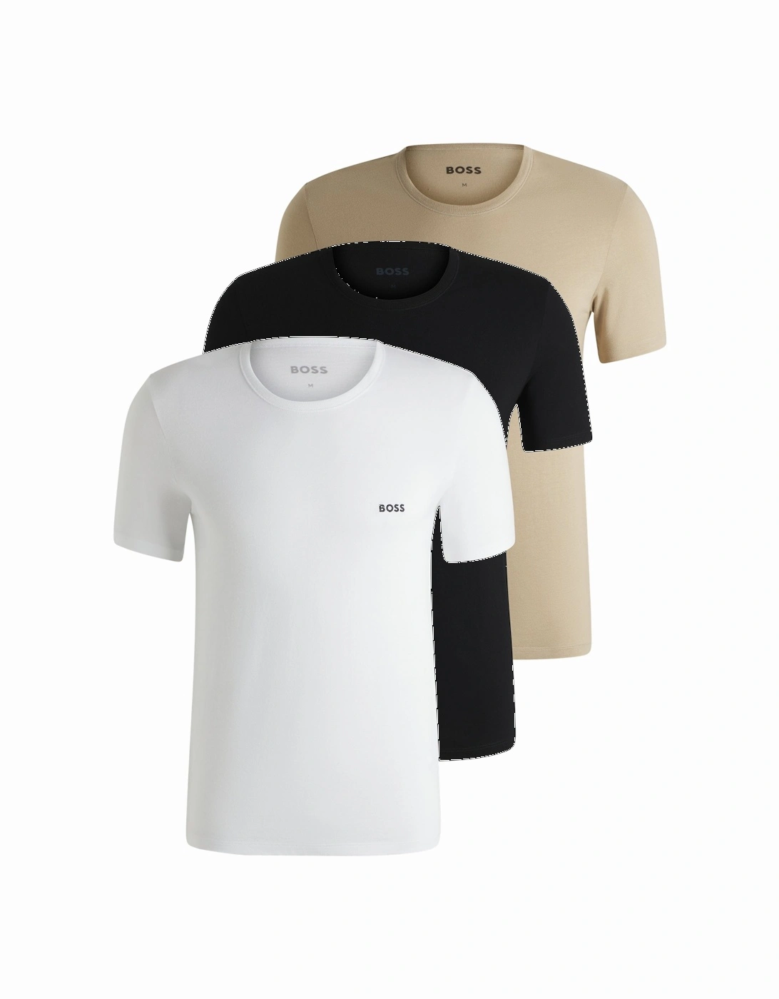 3-Pack Classic T-Shirts, White/Black/Beige, 2 of 1