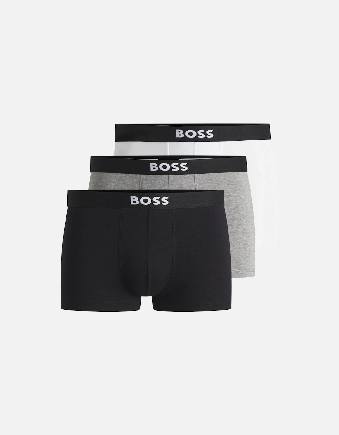 3-Pack BOSS ONE Boxer Trunks, Black/Grey/White, 2 of 1