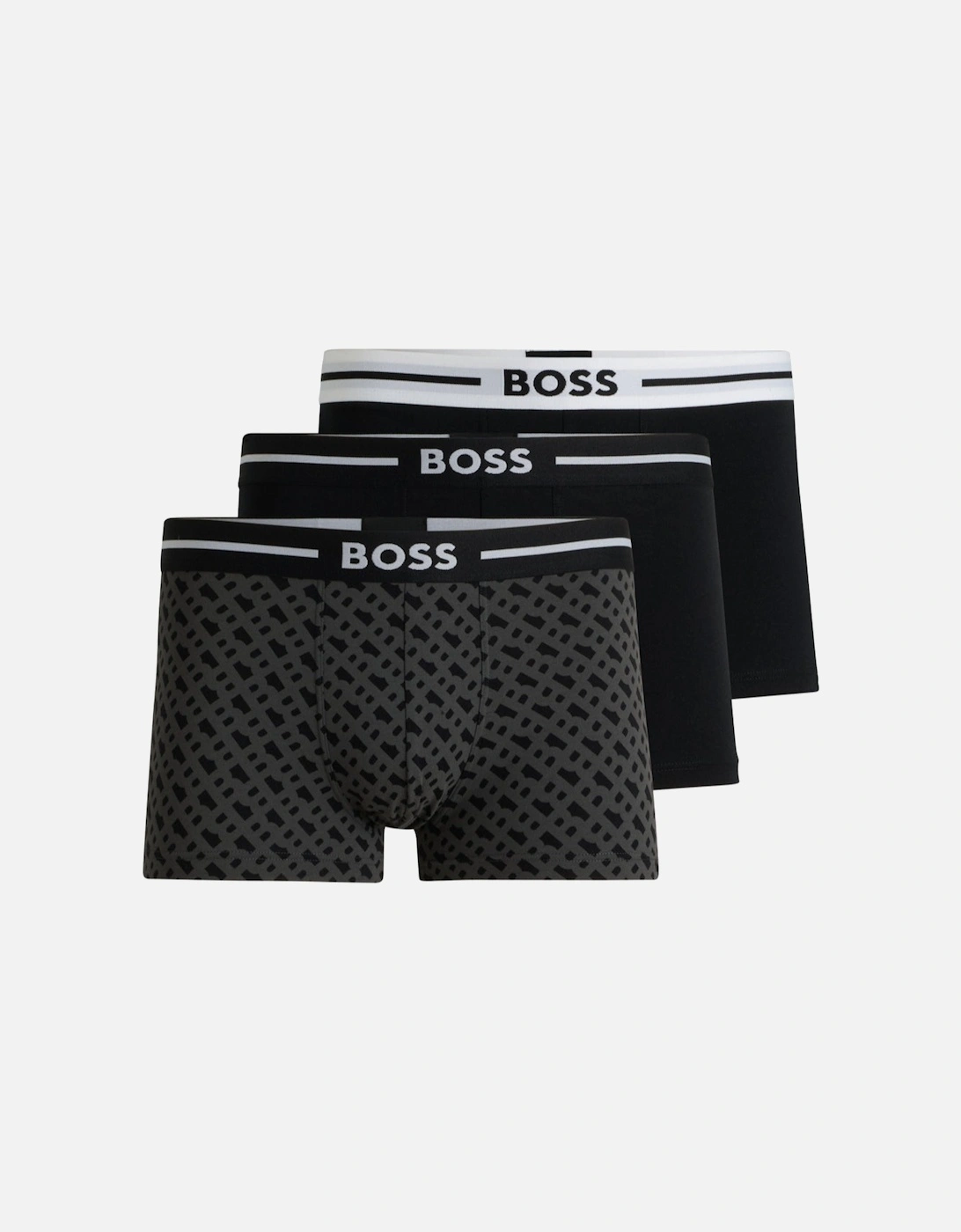 3-Pack Bold Boxer Trunks, Black, 2 of 1