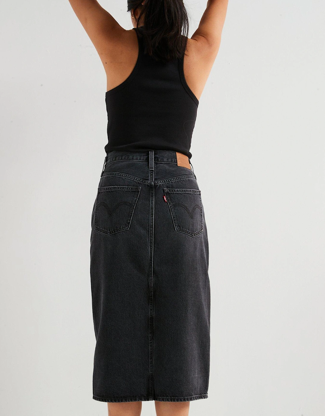 High-rise Slit Skirt - Wandering Spirit Clean - Black