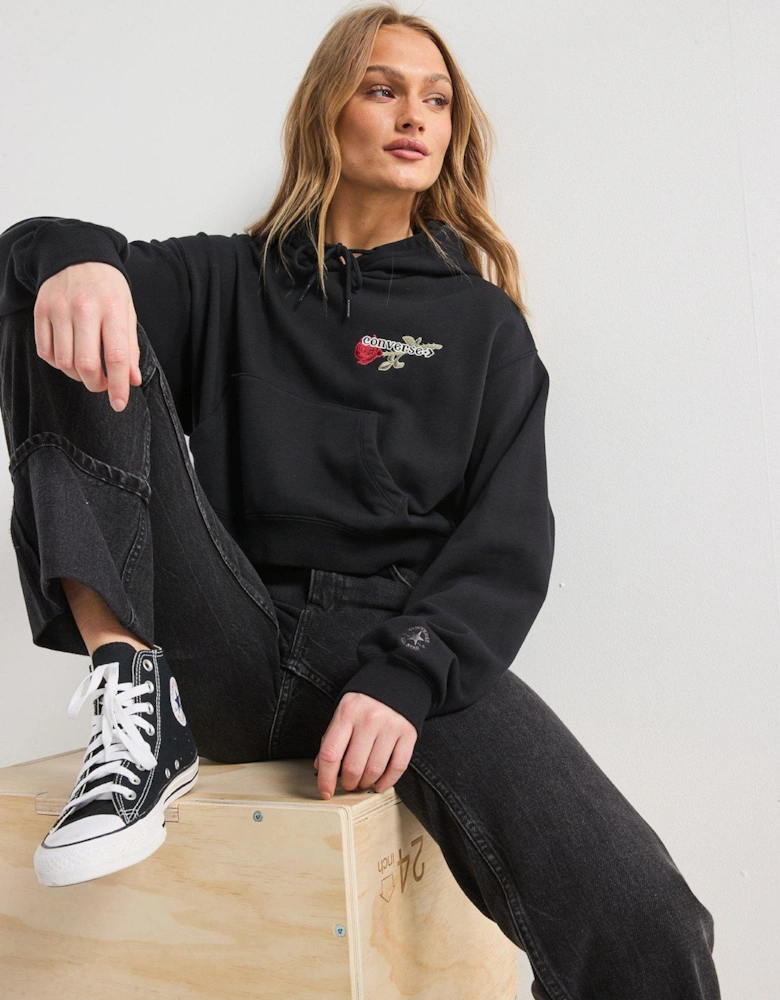 Womens V-day Essentials Hoodie - Black