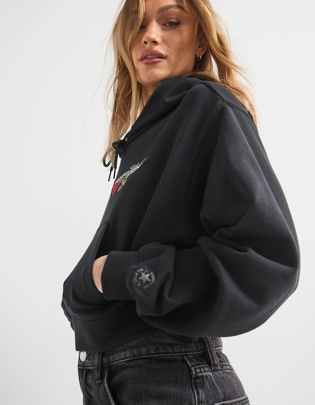 Womens V-day Essentials Hoodie - Black