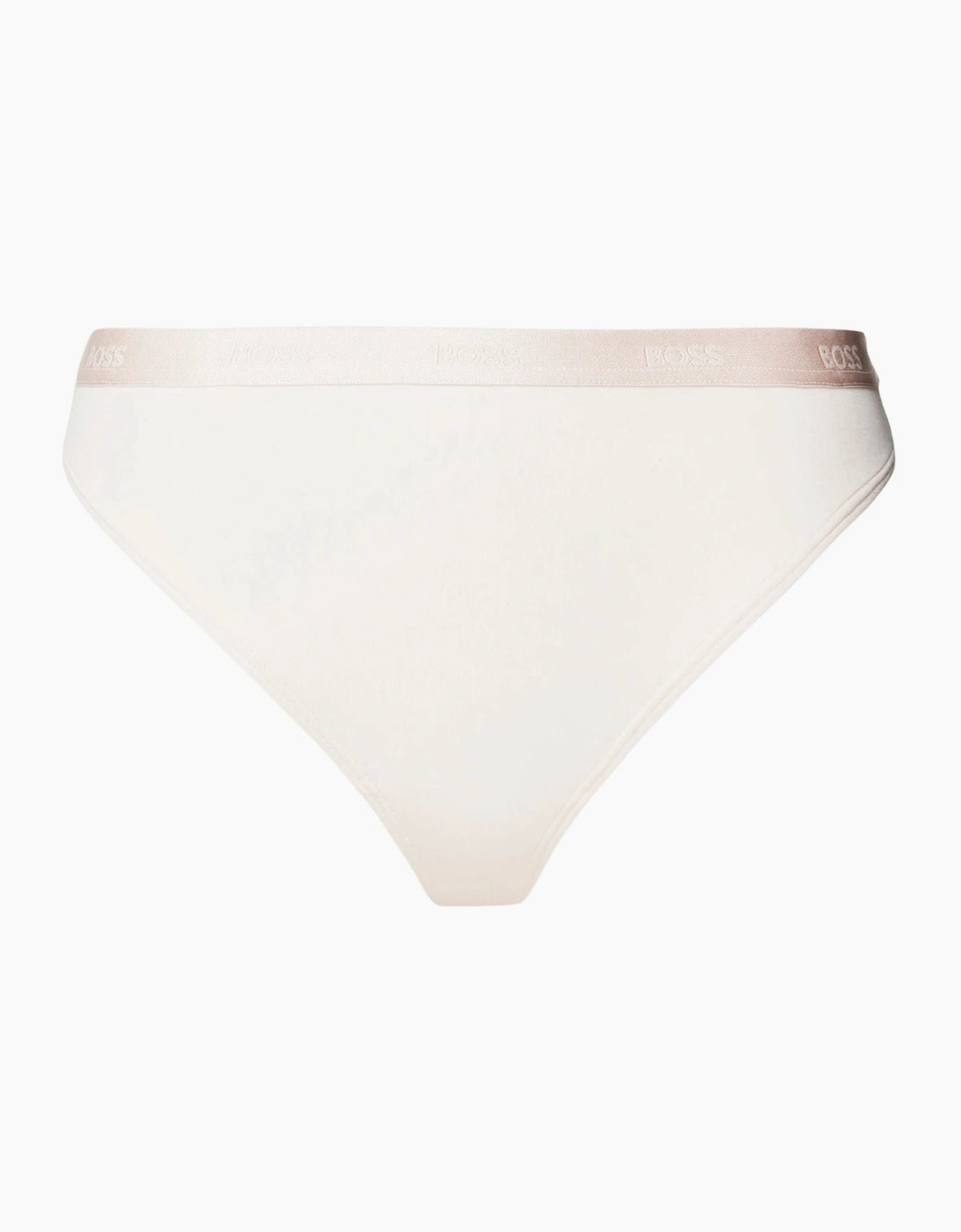 Hugo Boss Women's CI Logo Waistband Thong, Light/Pastel Pink - White - Size: 10