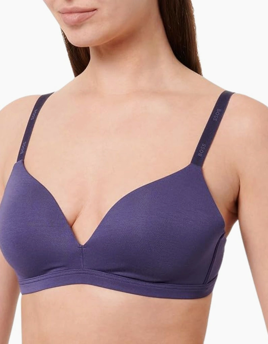 Boss Hugo Boss Women's CI Logo Padded Triangle Bra, Dark Purple