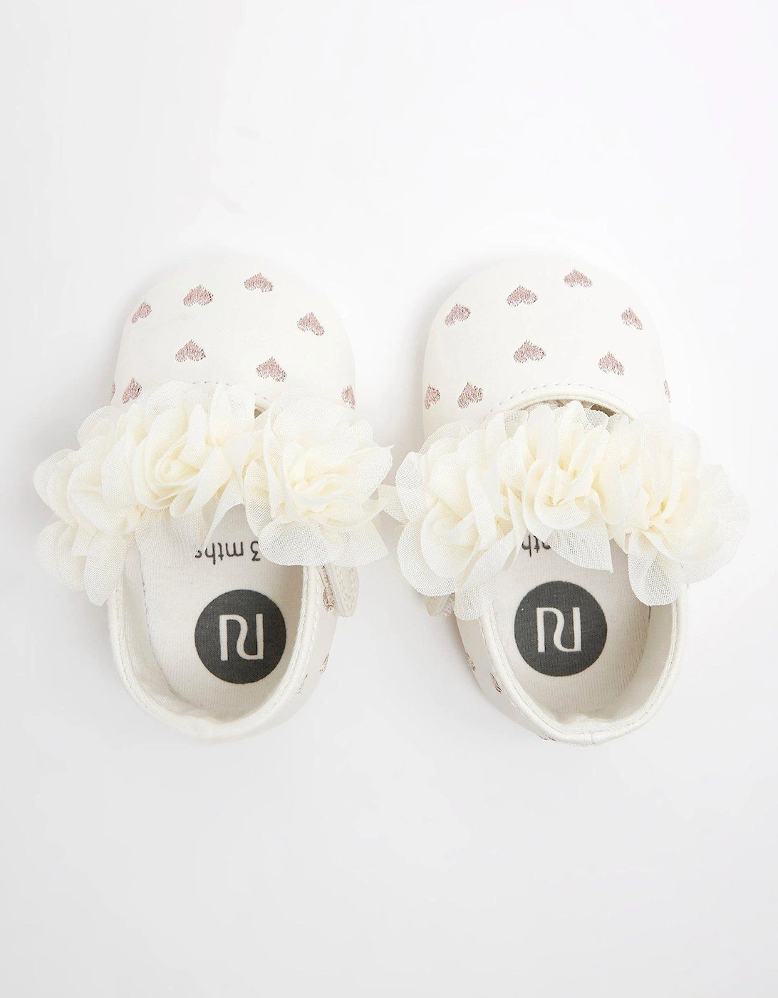 Baby Girls Flower Ballet Pumps - Cream