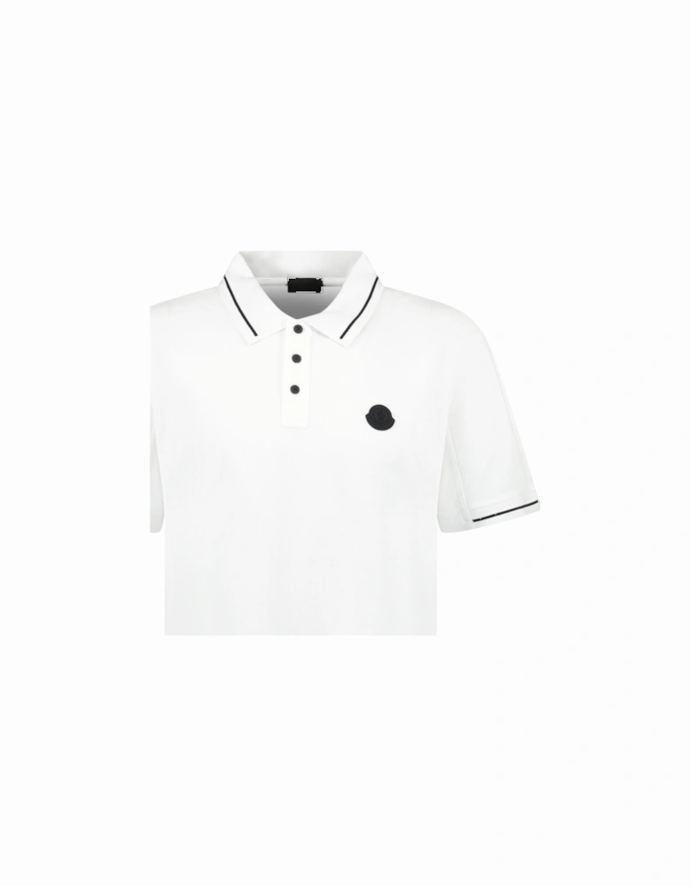 Logo Patch Smart Polo Shirt in White