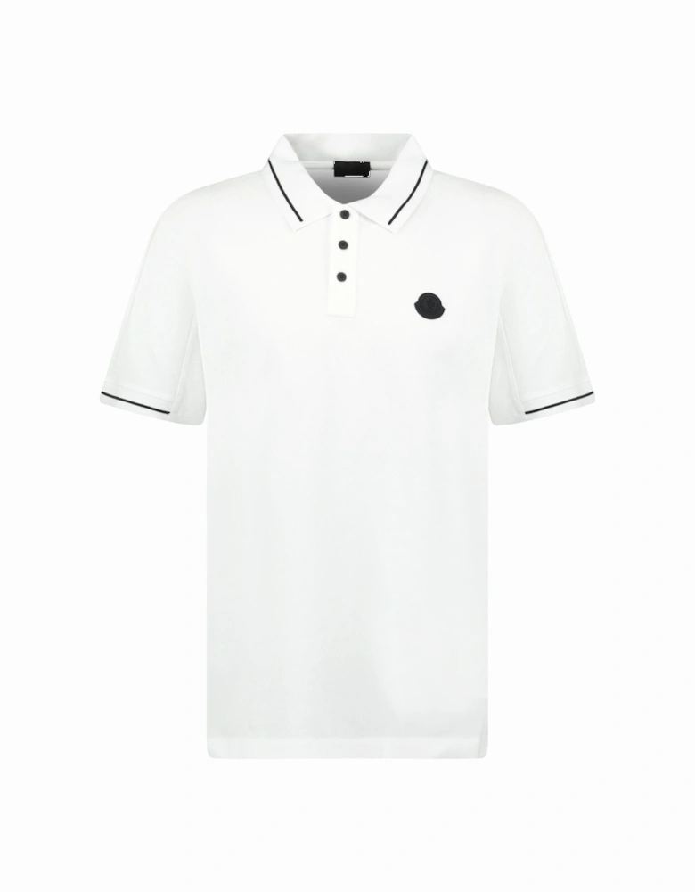 Logo Patch Smart Polo Shirt in White