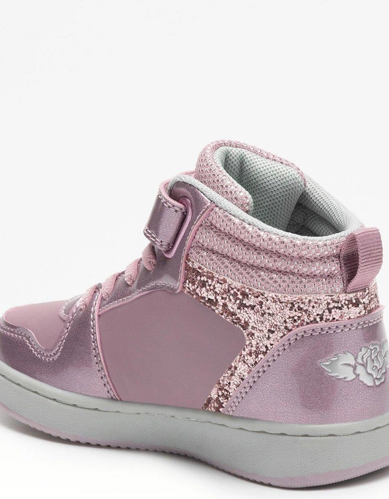 Serena Sequin Star High Top Trainer - Pink