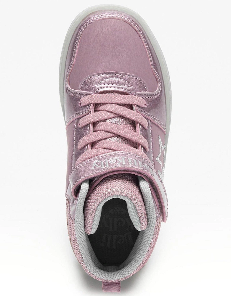 Serena Sequin Star High Top Trainer - Pink