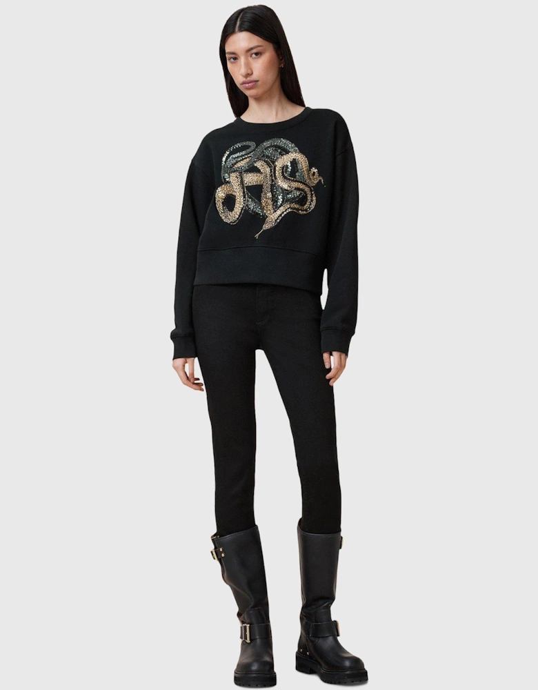 Slitha Separo Sequin Sweatshirt - Black