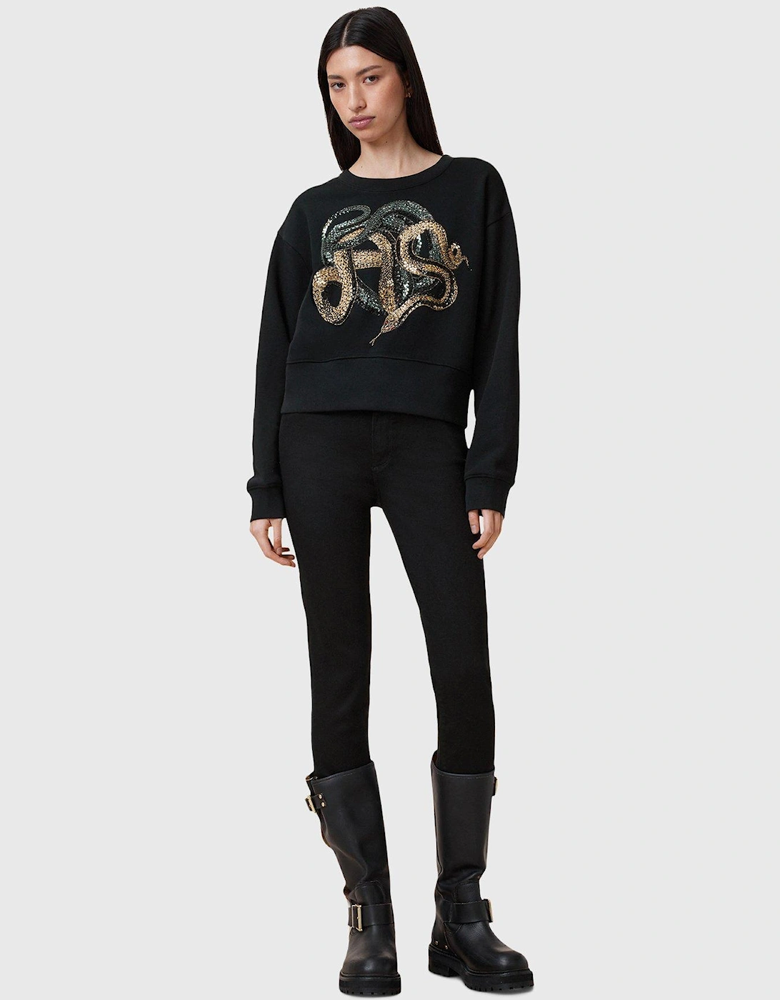 Slitha Separo Sequin Sweatshirt - Black