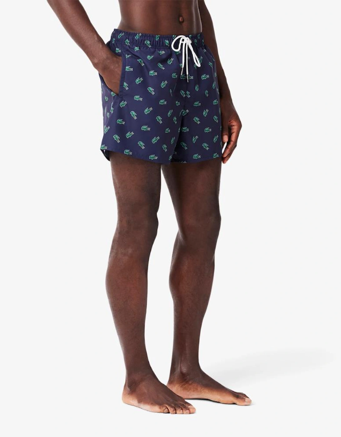 Crocodile Print Swim Trunks - Navy