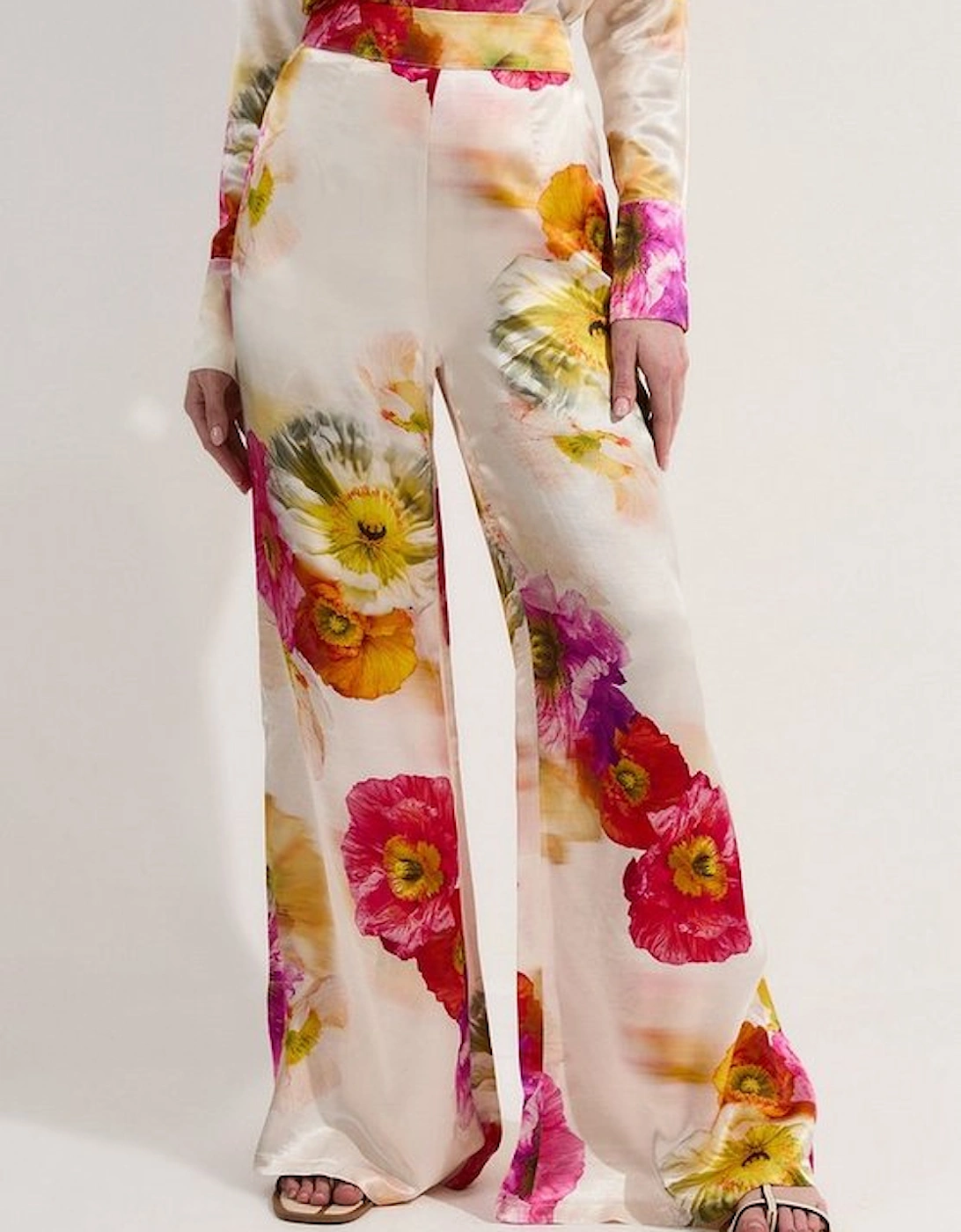 Floral Satin Woven Trouser