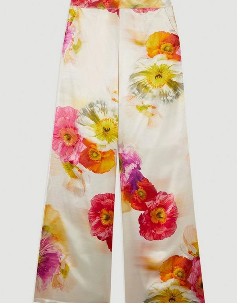 Floral Satin Woven Trouser