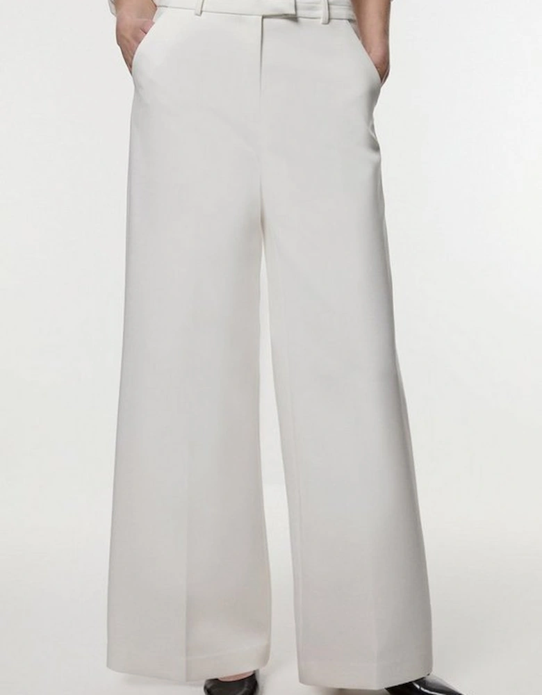 Compact Stretch Tailored Wide Leg Trouser