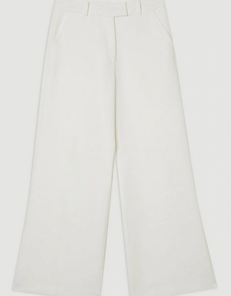 Compact Stretch Tailored Wide Leg Trouser