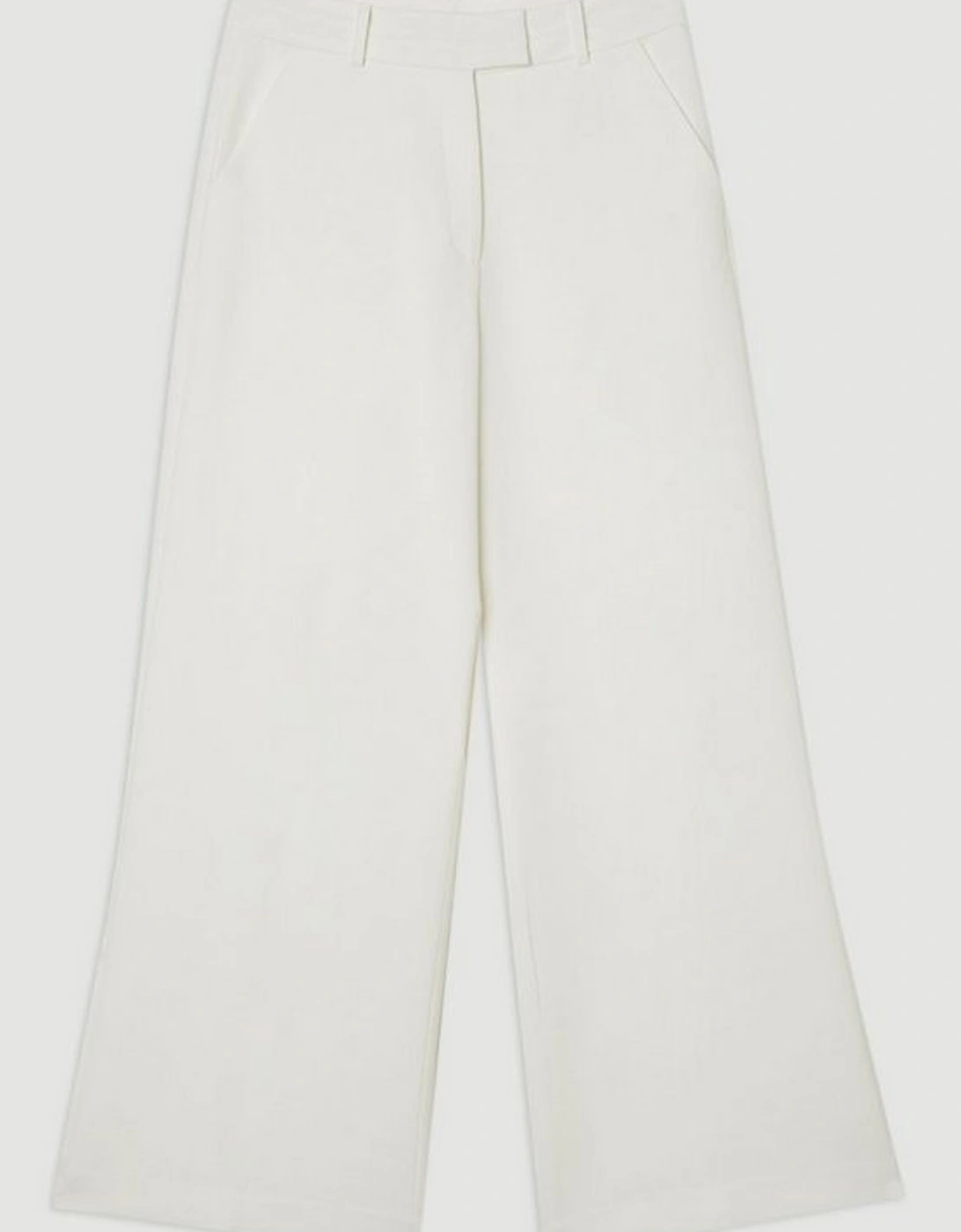 Compact Stretch Tailored Wide Leg Trouser