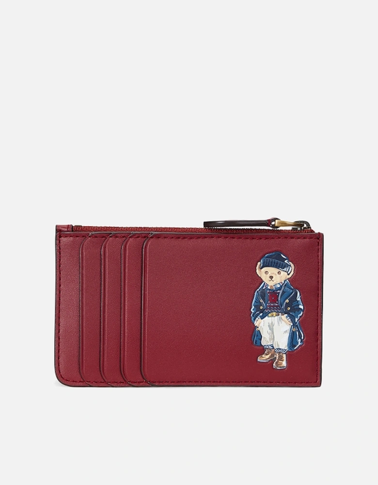 Women's Nautical Bear Small Card Case - Chianti