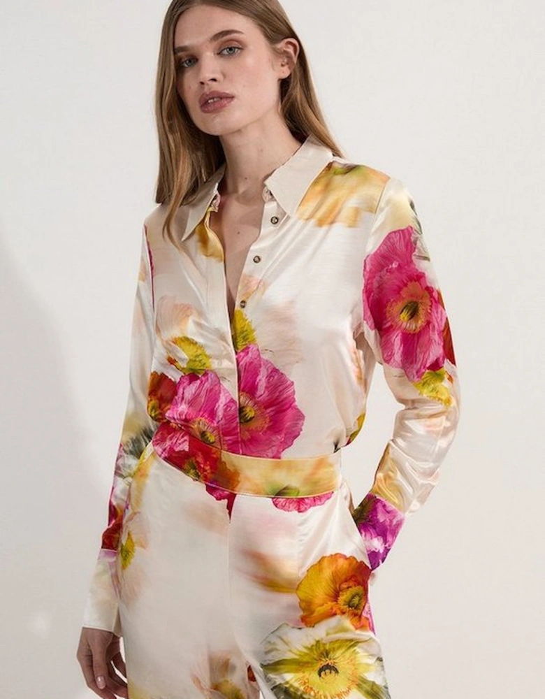 Floral Satin Woven Shirt