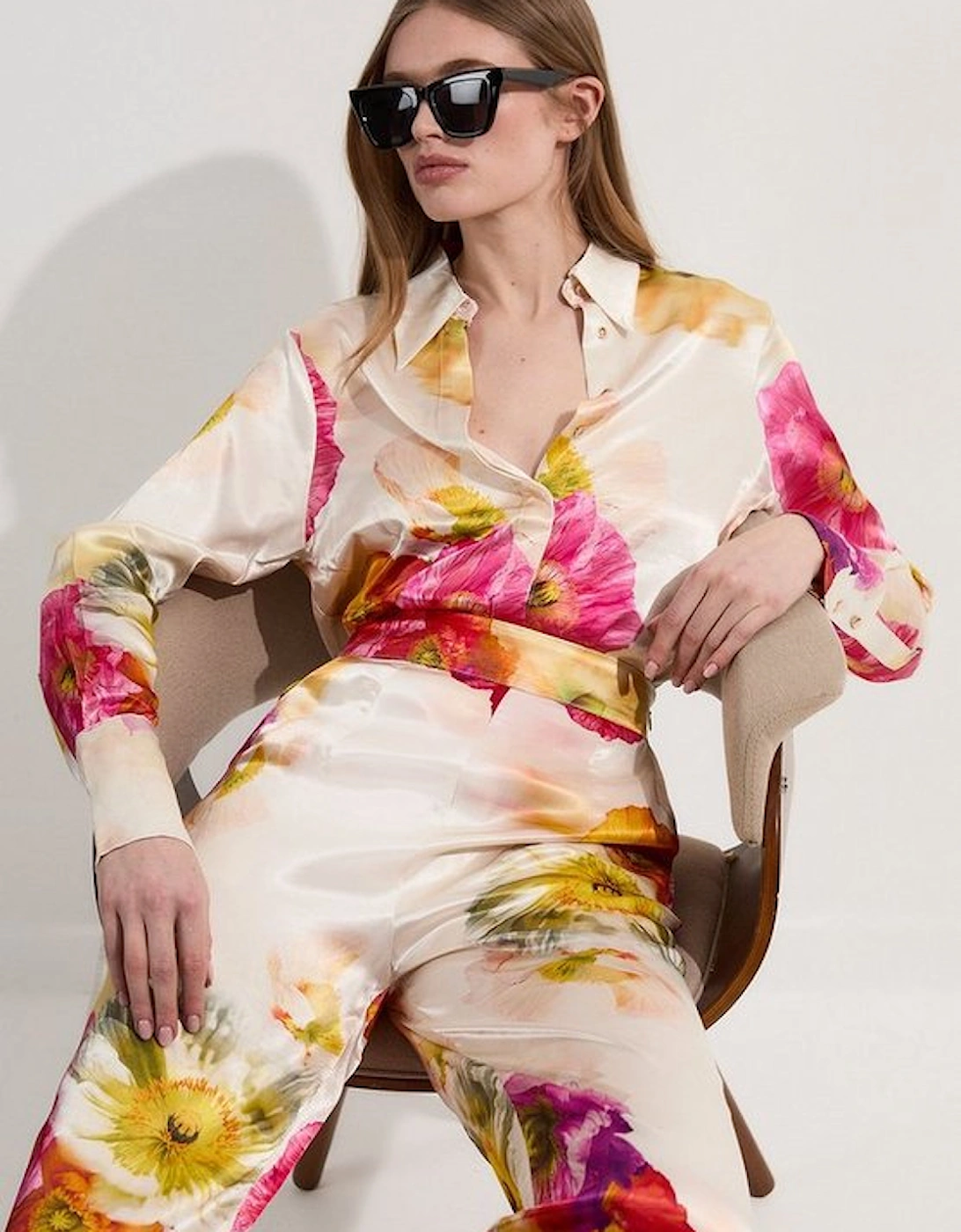 Floral Satin Woven Shirt, 5 of 4