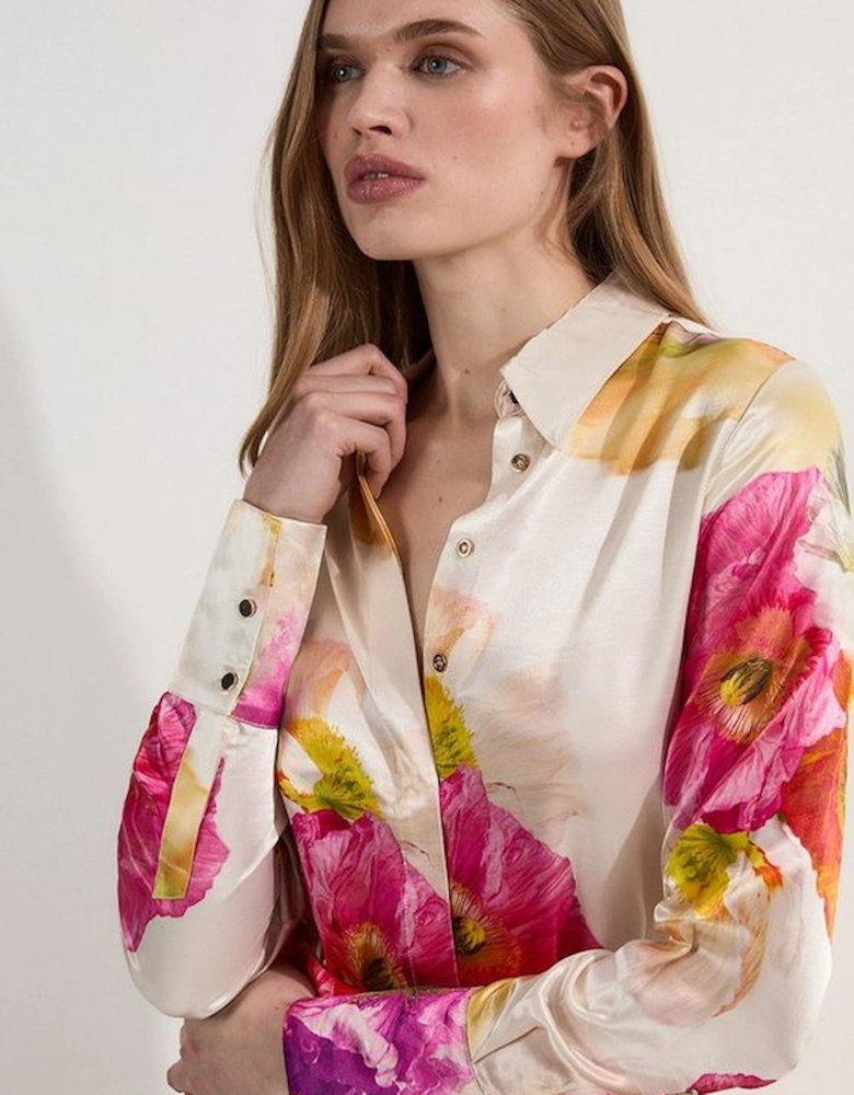 Floral Satin Woven Shirt