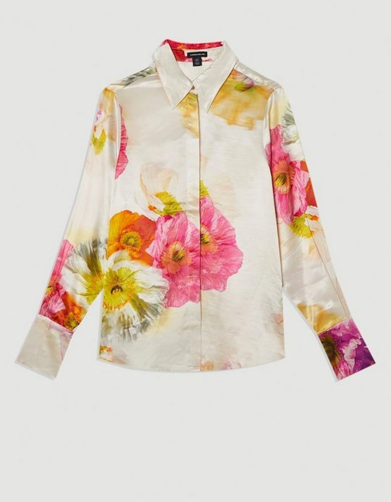 Floral Satin Woven Shirt