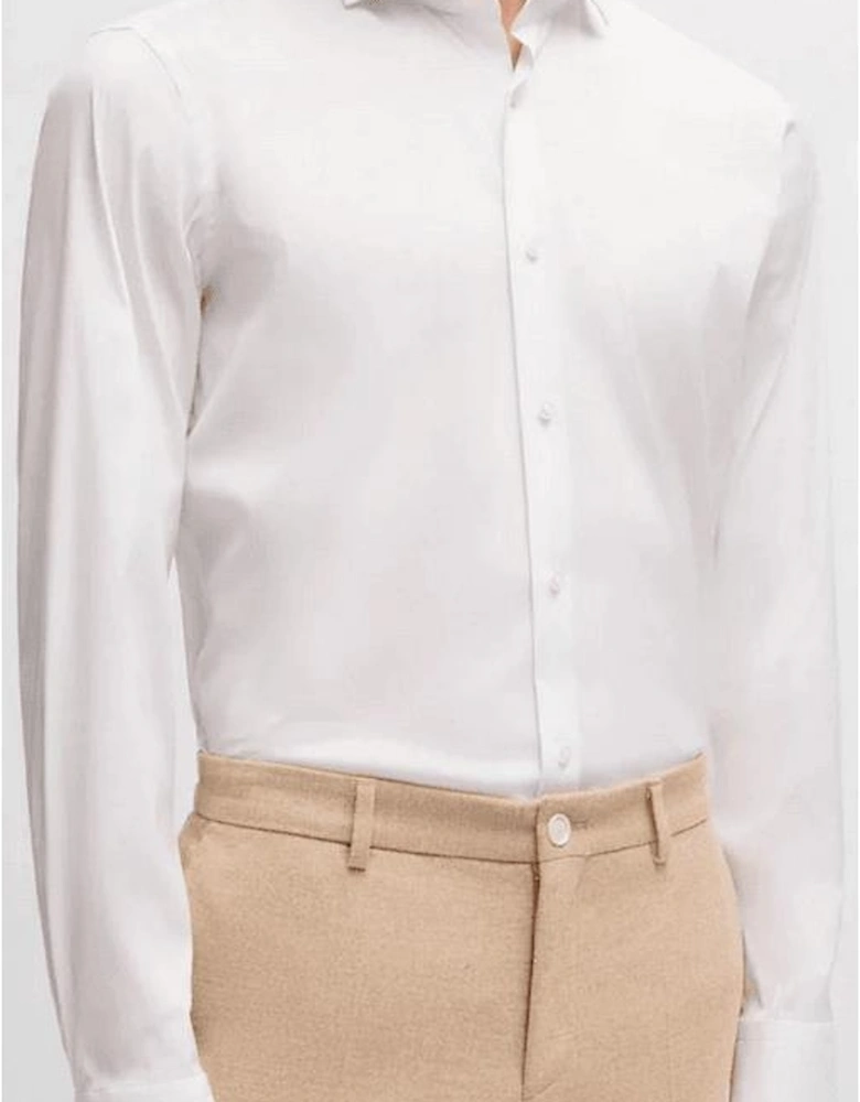 P-Hank-Spread Slim Fit White Shirt