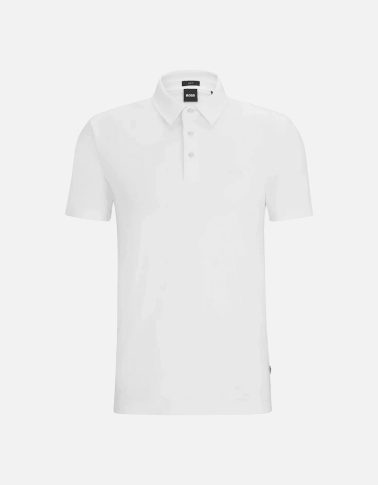 Palosh Cotton Rubberised Logo White Polo Shirt