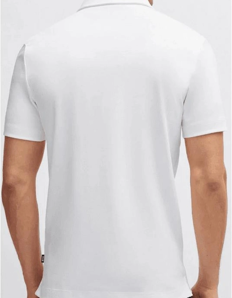 Palosh Cotton Rubberised Logo White Polo Shirt