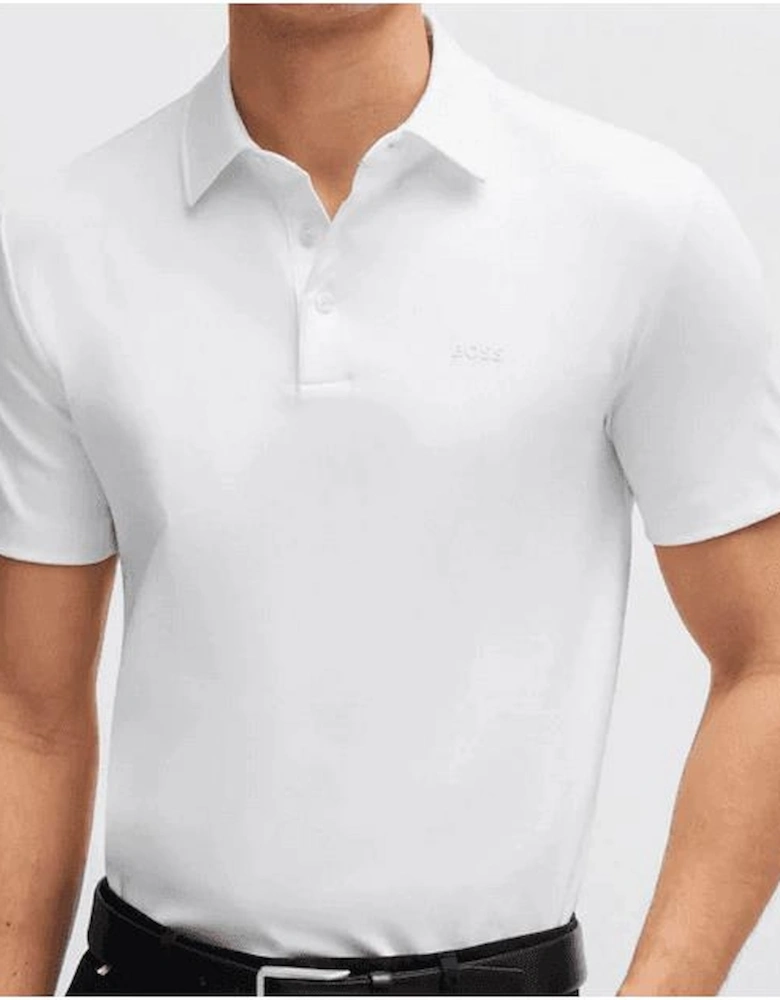 Palosh Cotton Rubberised Logo White Polo Shirt