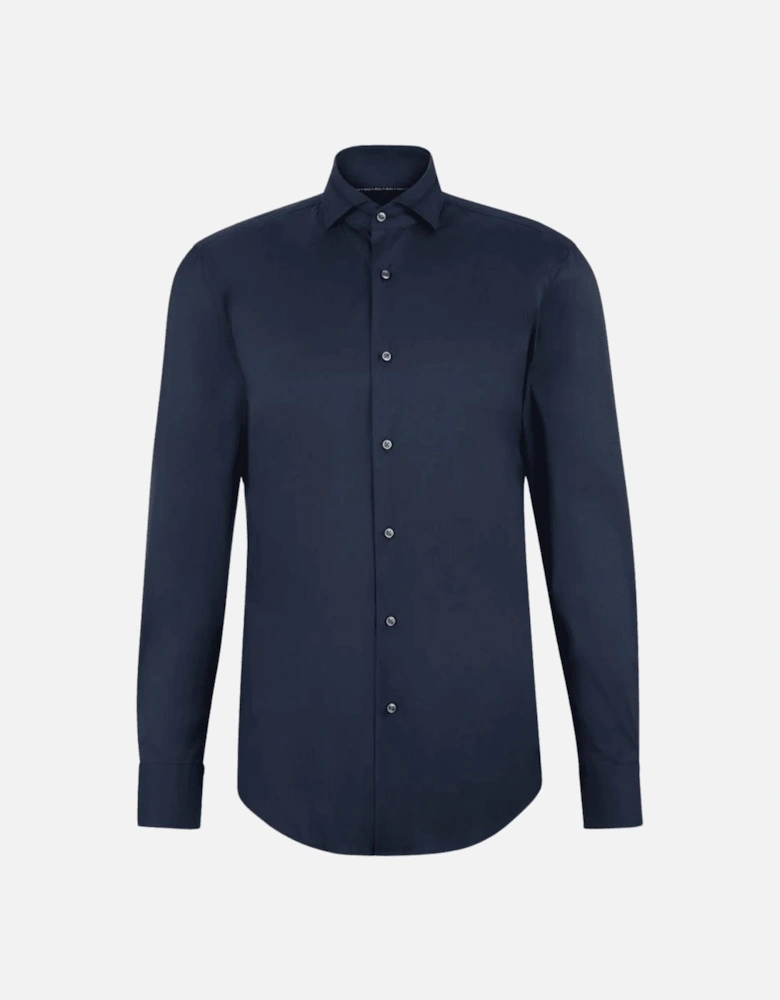 P-Hank-Spread Slim Fit Navy Shirt