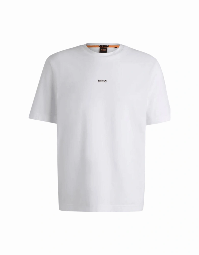 T-Chup Logo Print Relaxed Fit White T-Shirt