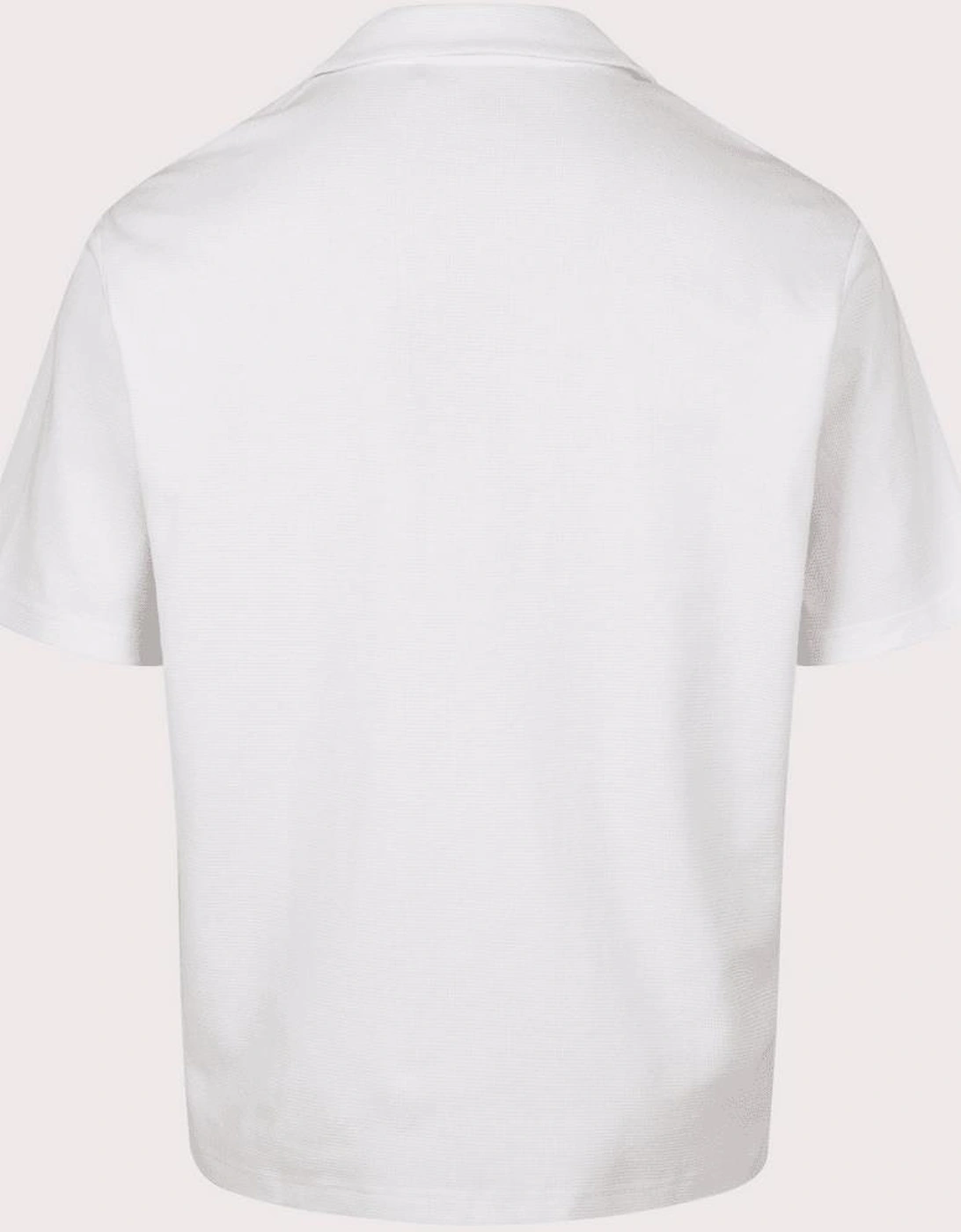 Embroidered Logo White Waffle Shirt