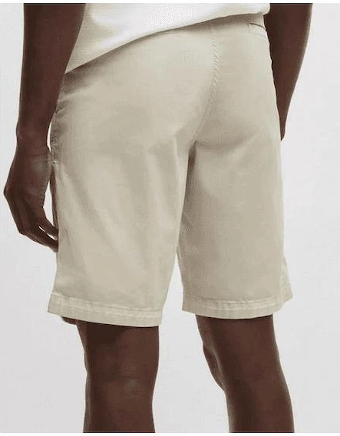 Cotton Slim Fit Beige Chino Shorts