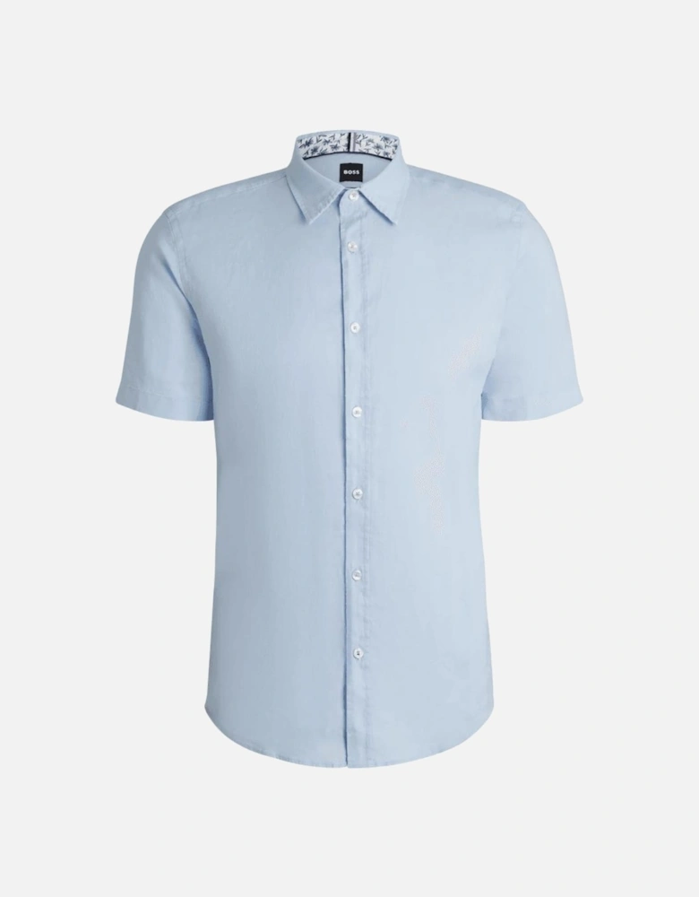 C-Roan Linen Slim Fit Light Blue Shirt