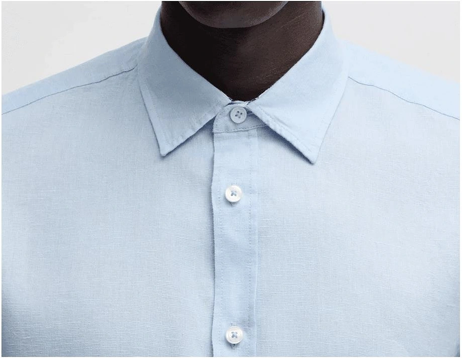 C-Roan Linen Slim Fit Light Blue Shirt