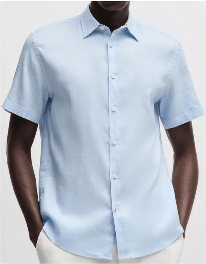 C-Roan Linen Slim Fit Light Blue Shirt