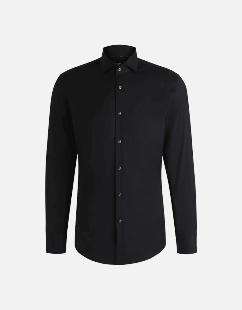 P-Hank-Spread Slim Fit Black Shirt