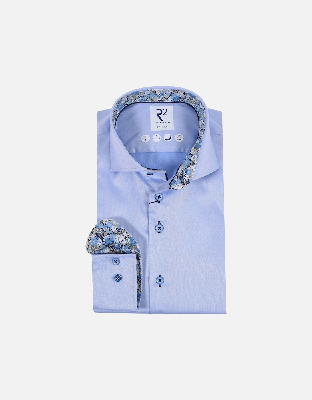 Cut Away Collar Long Sleeved Shirt Light Blue, 4 of 3